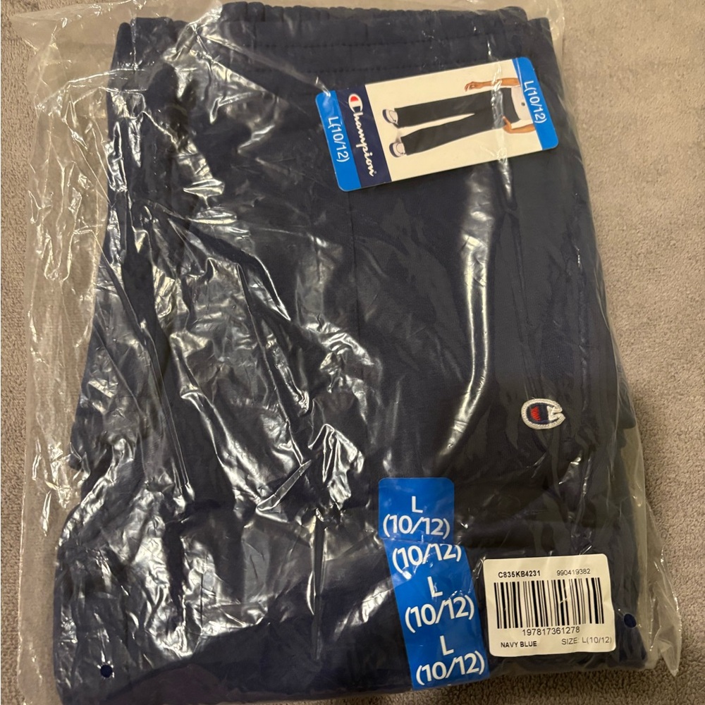 Brand New Champion Girls L (10/12) Navy Sweatpants –‎ NWT, Sealed Package